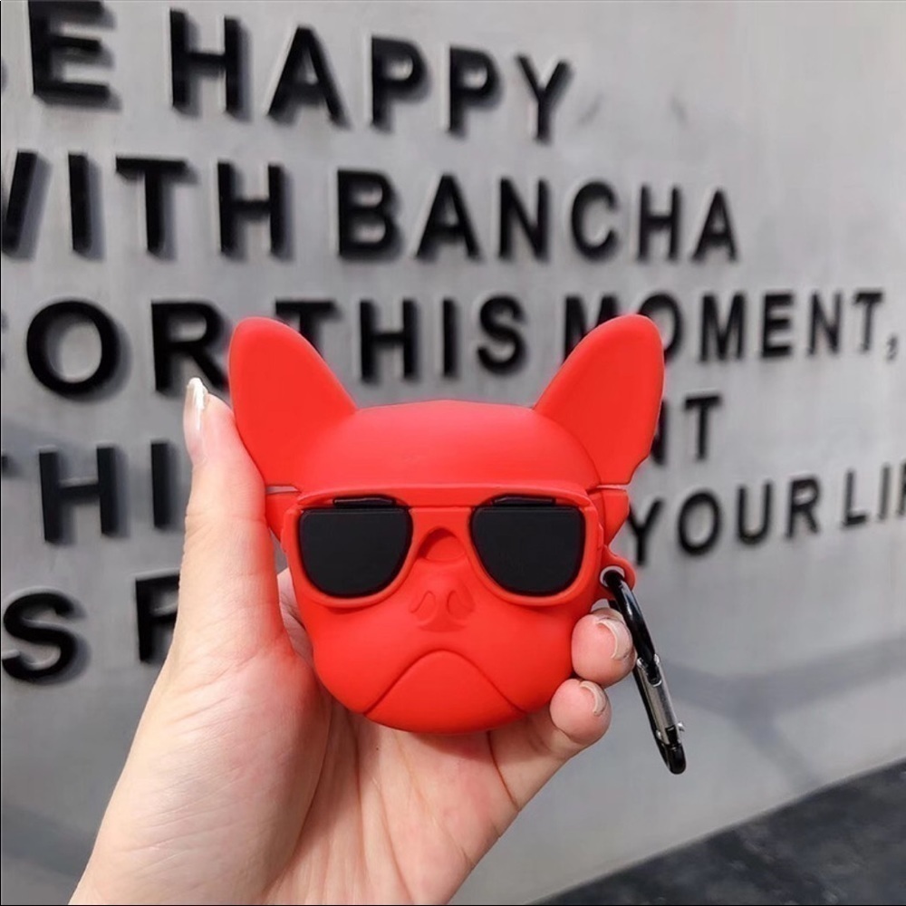 Red AirPods Pro Only - Adorable Frenchie Bulldog Case​​ Earbuds Case